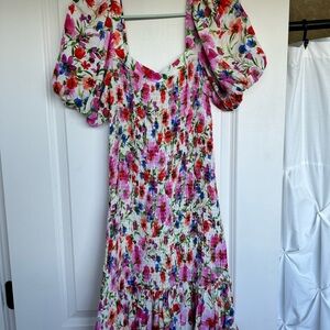 Dear John Colorful Floral Midi Dress